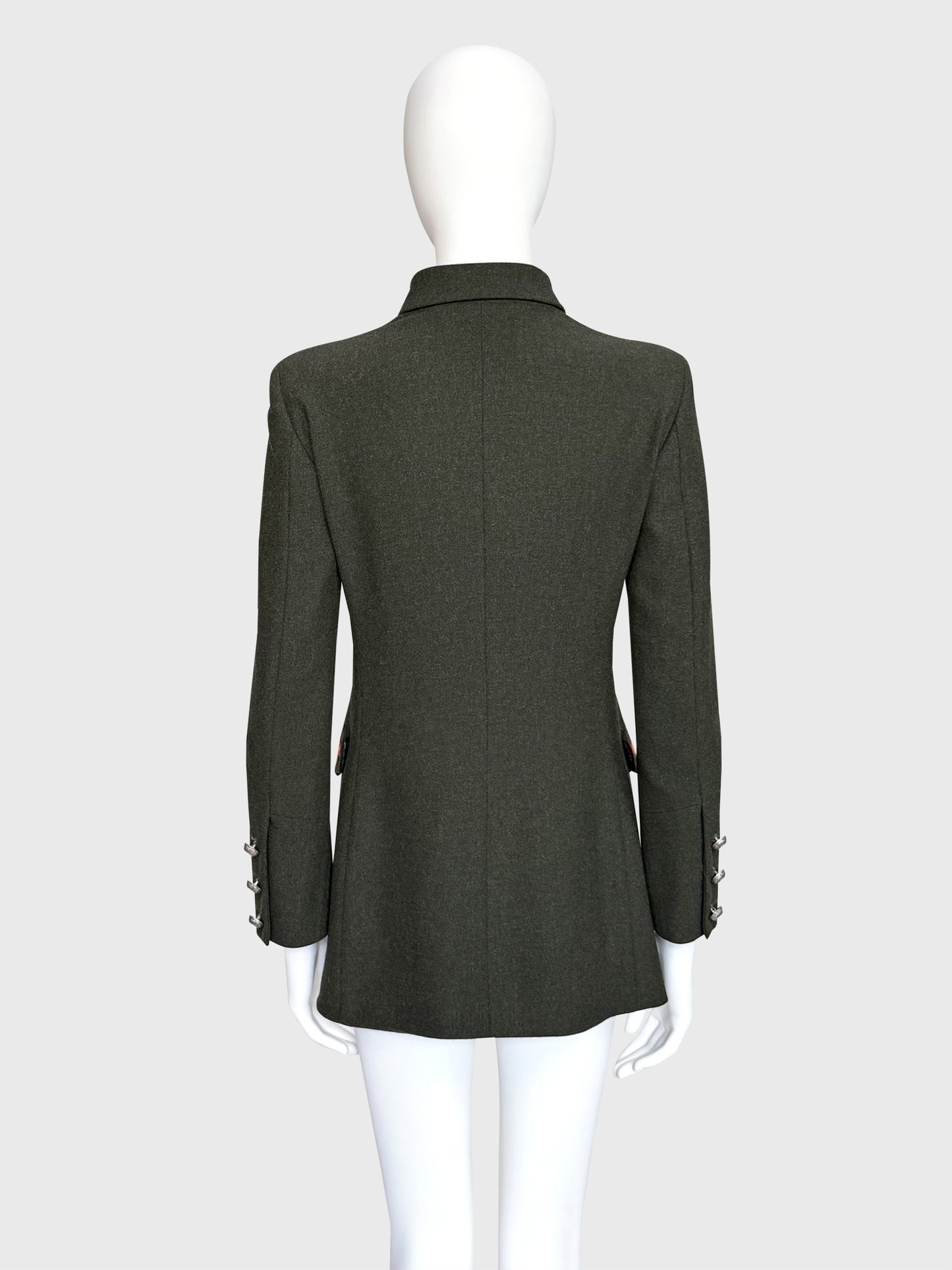 MOSCHINO Couture! 1990s Vintage Jacket w/ Floral Embroidery Country Style Size XS