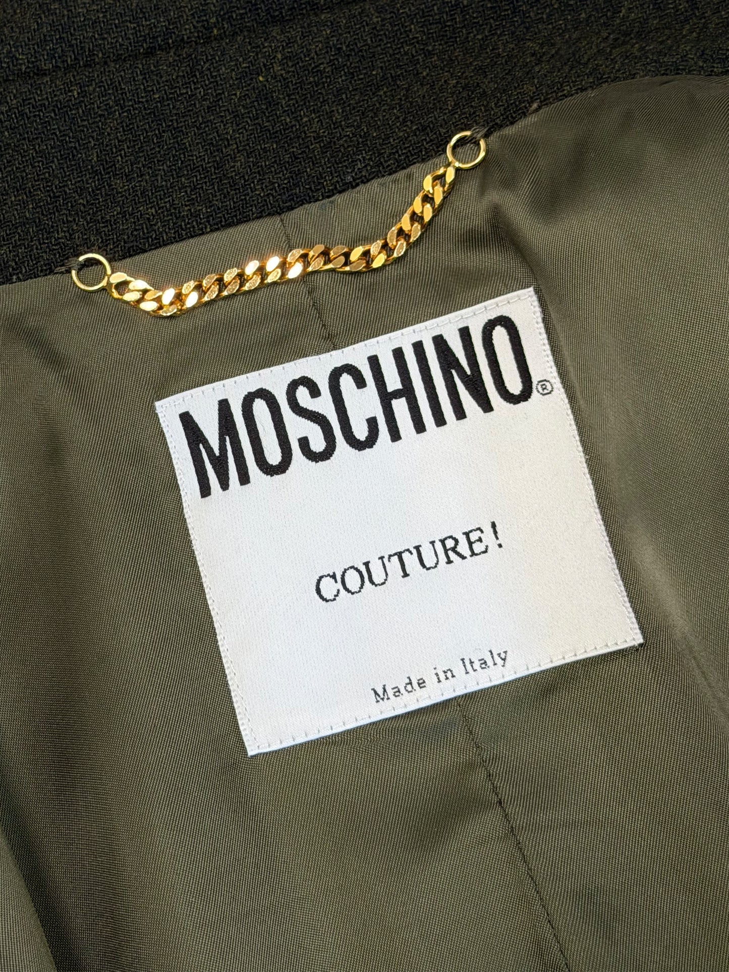 MOSCHINO Couture! 1990s Vintage Jacket w/ Floral Embroidery Country Style Size XS