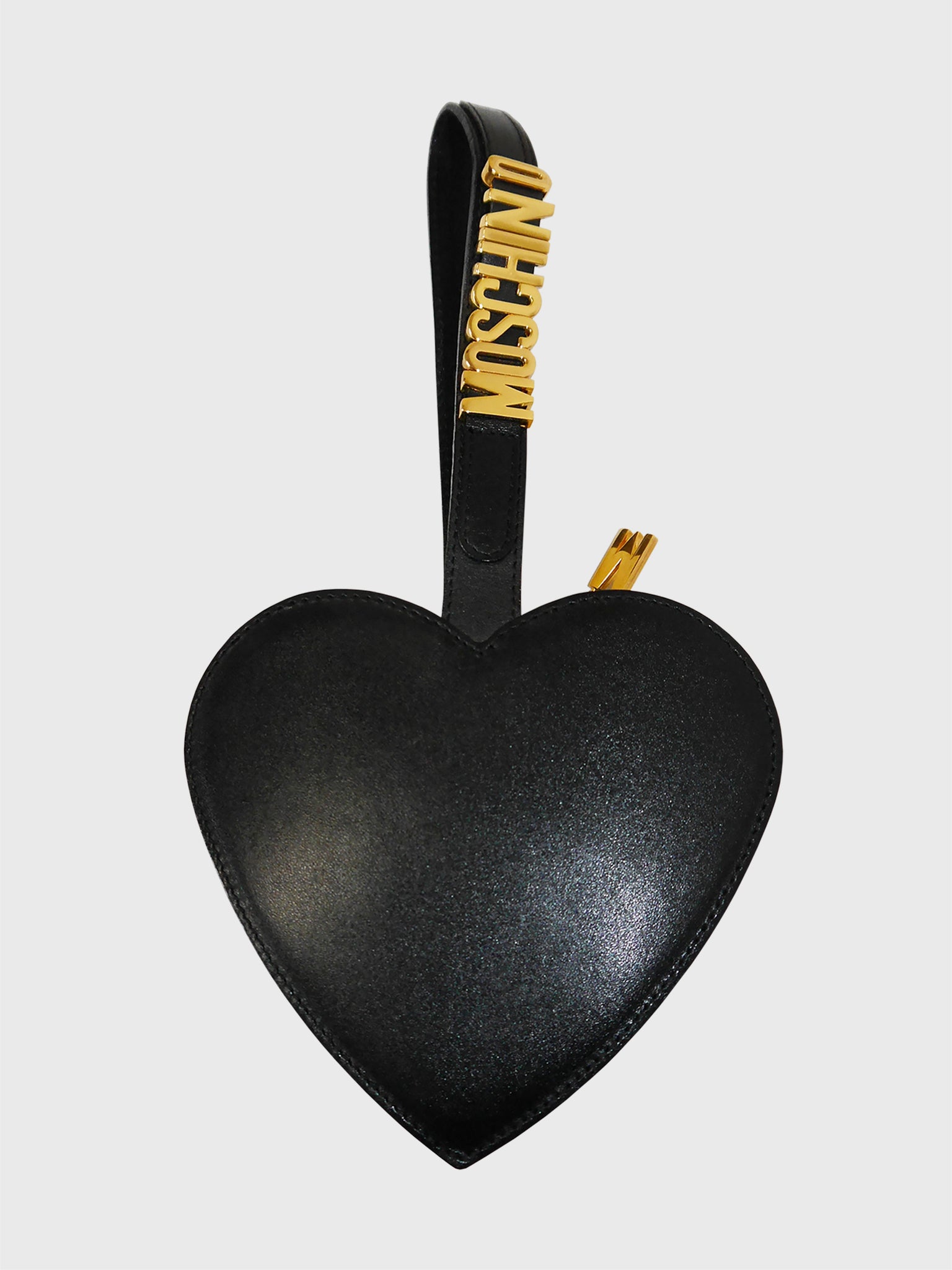MOSCHINO by Redwall 1990s Vintage Black Heart Wristlet Evening Bag