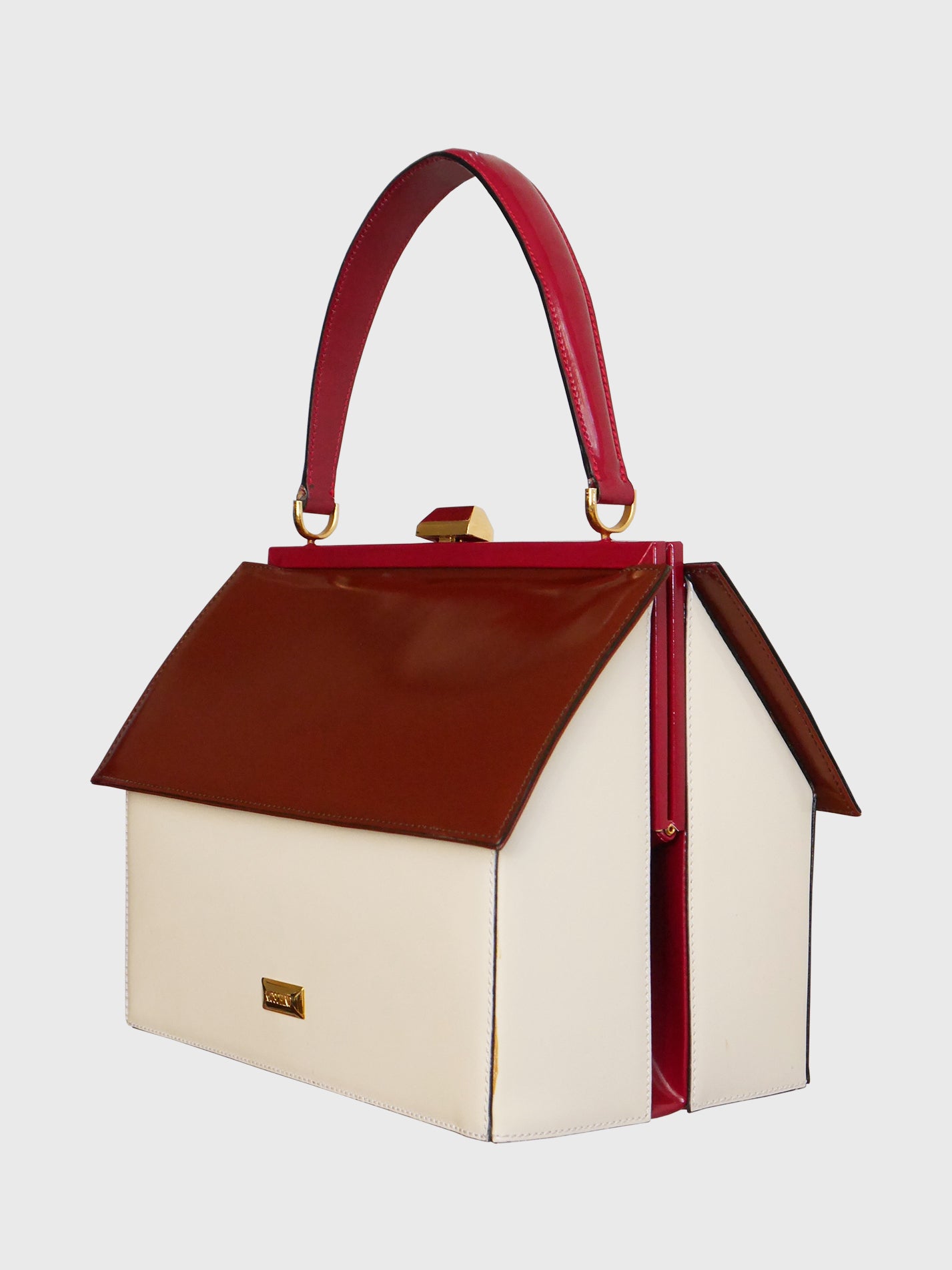 MOSCHINO 1990s Vintage "Maison Moschino" House-Shaped Novelty Handbag