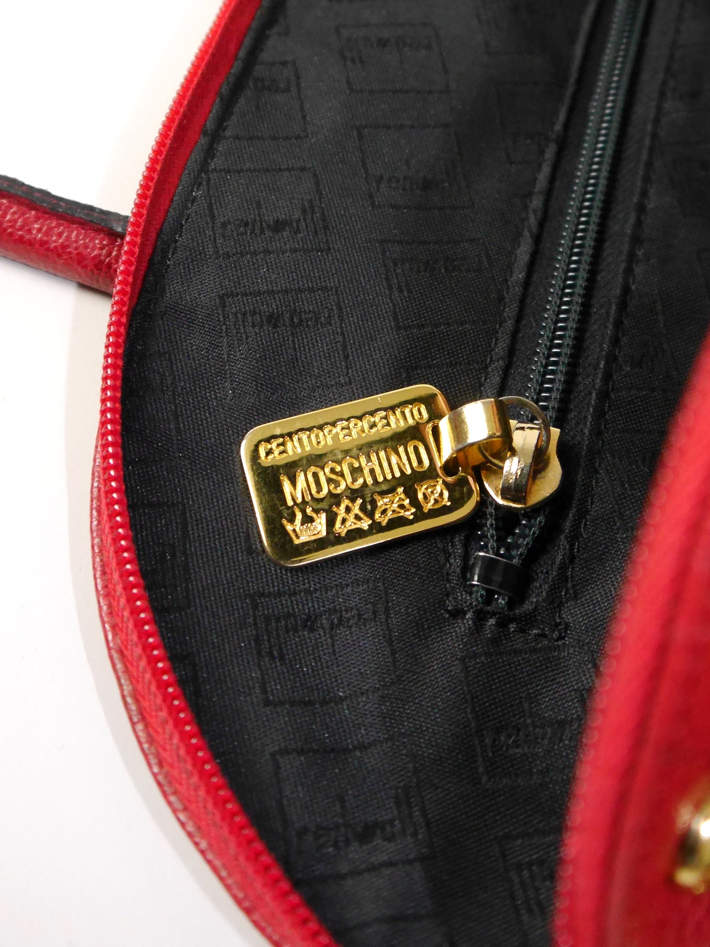 MOSCHINO by Redwall c. 1990 "ART IS LOVE" Vintage Studded Heart Handbag