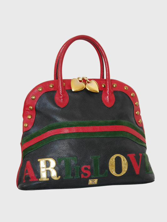 MOSCHINO by Redwall c. 1990 "ART IS LOVE" Vintage Handbag