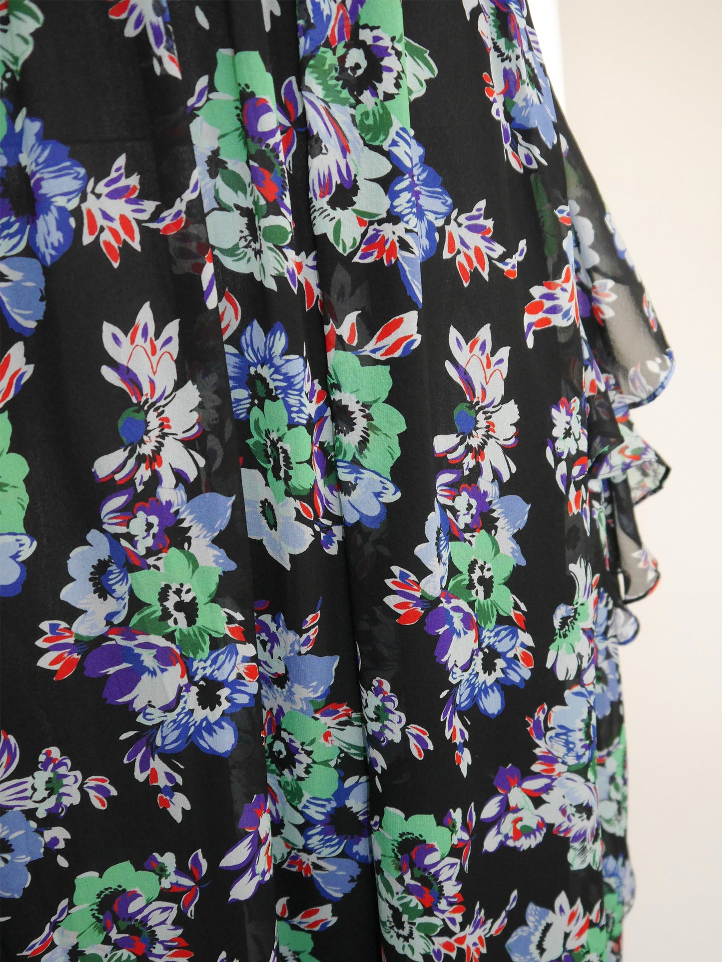 MSGM Ruffled Floral Silk Maxi Gown Summer Dress Unworn Size XS
