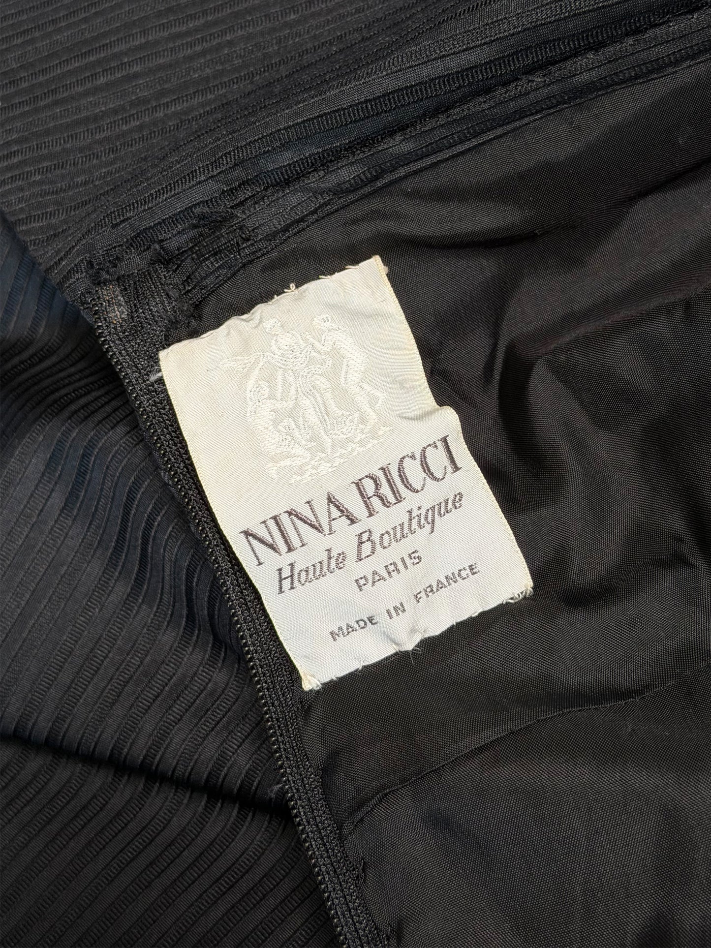 NINA RICCI by Gérard Pipart 1980s Vintage Draped Silk Cocktail Evening Dress Size S-M