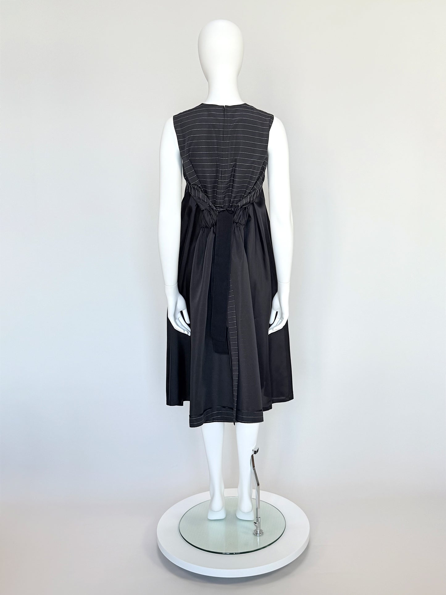 NOIR KEI NINOMIYA Comme des Garçons 2017 Vintage Pinstripe Dress w/ Open Sides Size XS