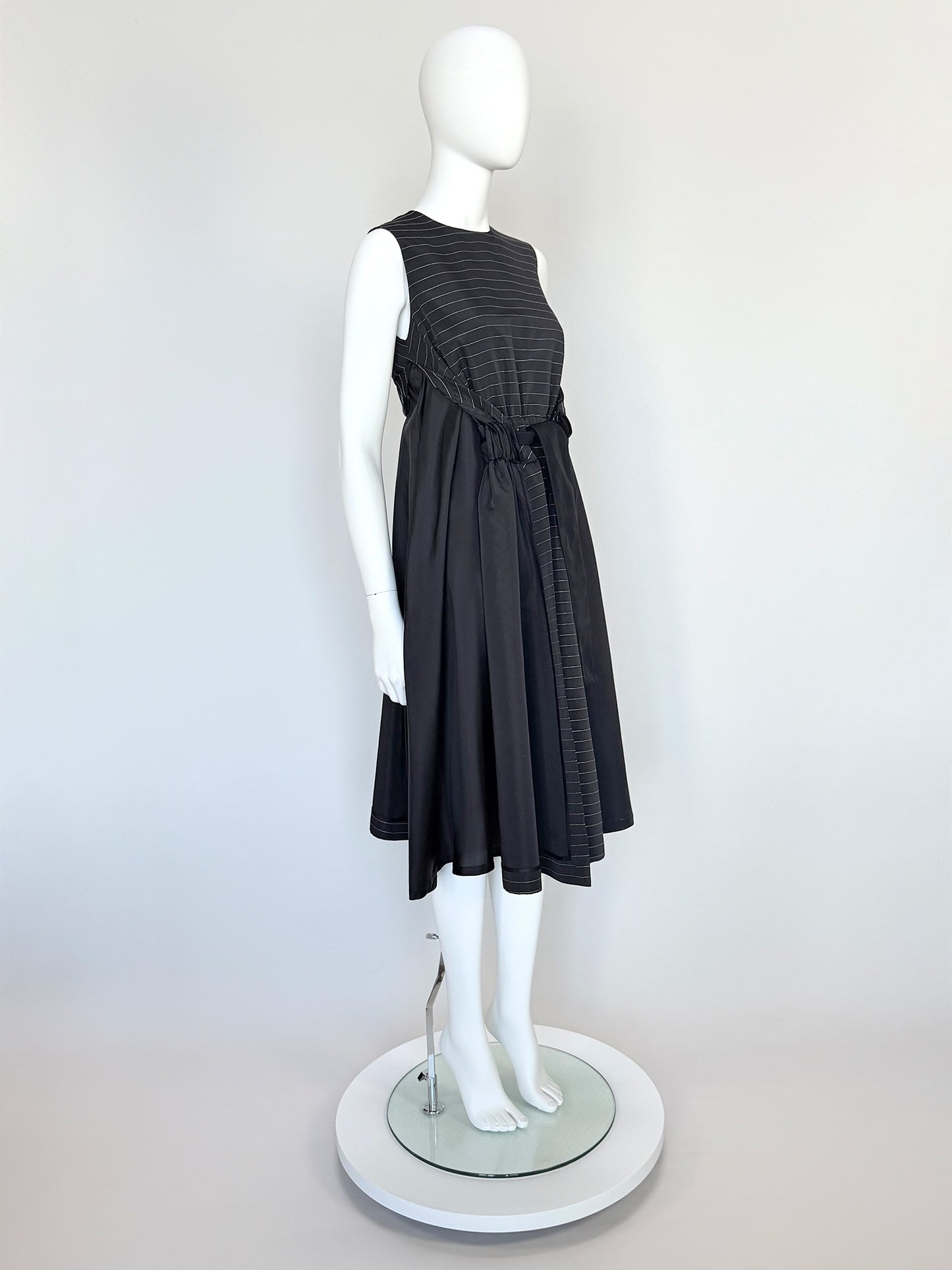 NOIR KEI NINOMIYA Comme des Garçons 2017 Vintage Pinstripe Dress w/ Open Sides Size XS