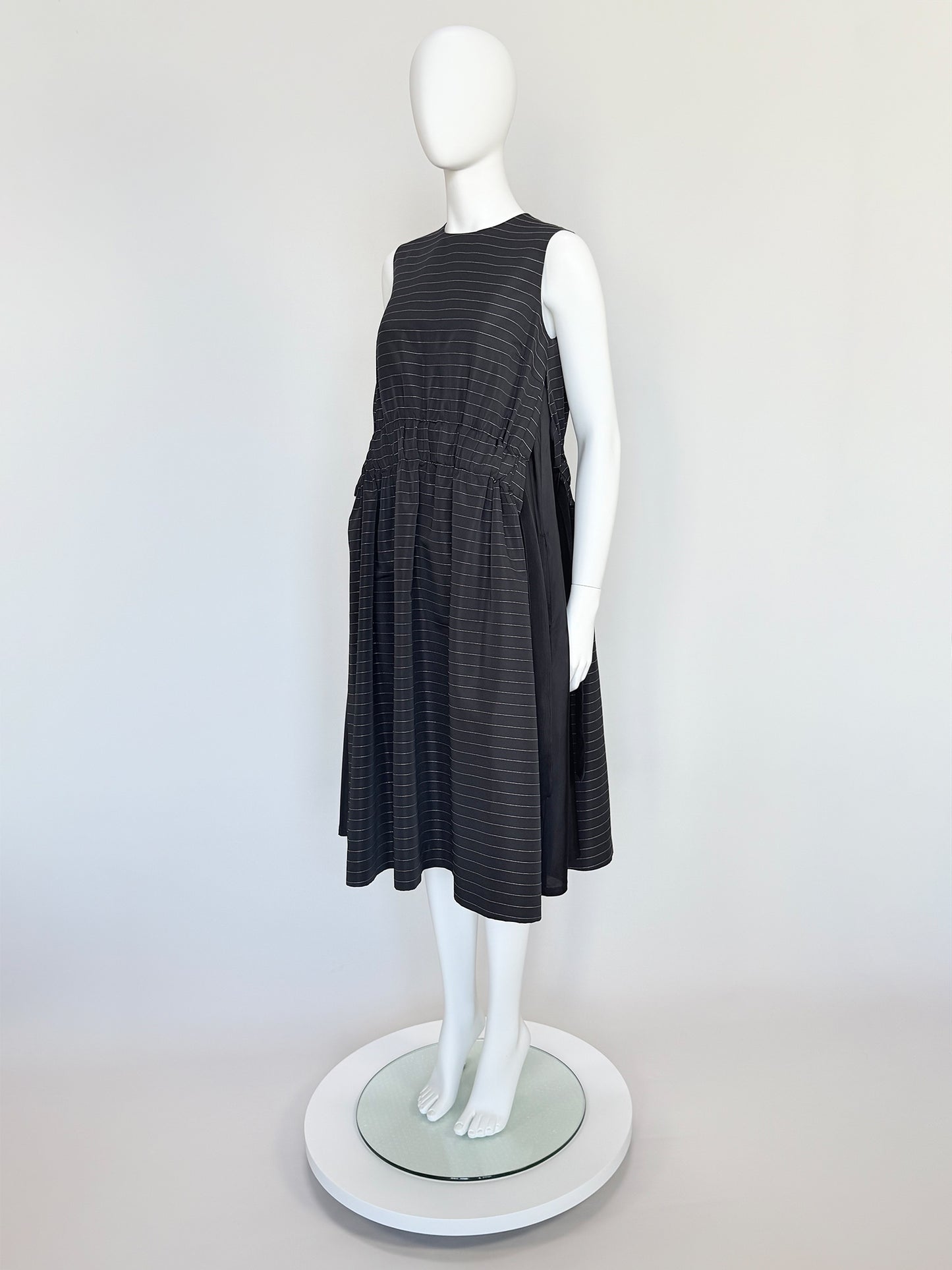 NOIR KEI NINOMIYA Comme des Garçons 2017 Vintage Pinstripe Dress w/ Open Sides Size XS