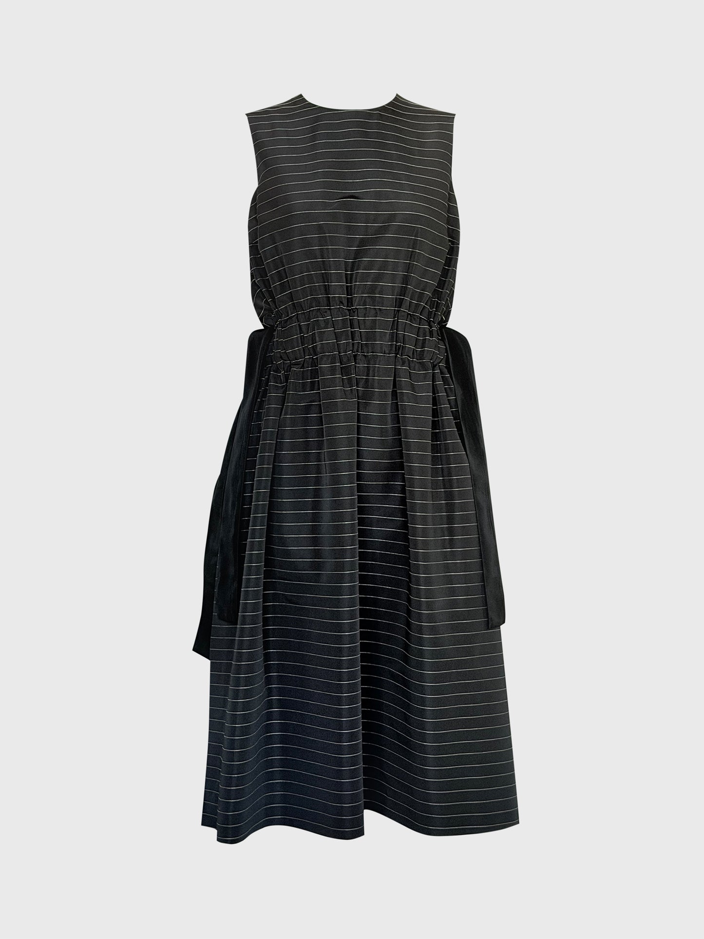 NOIR KEI NINOMIYA Comme des Garçons 2017 Vintage Pinstripe Dress w/ Open Sides Size XS