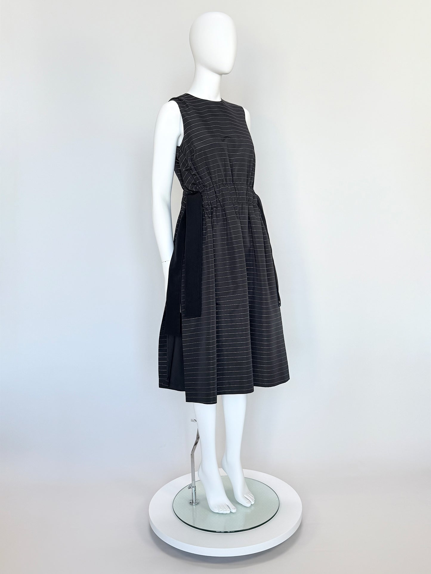 NOIR KEI NINOMIYA Comme des Garçons 2017 Vintage Pinstripe Dress w/ Open Sides Size XS