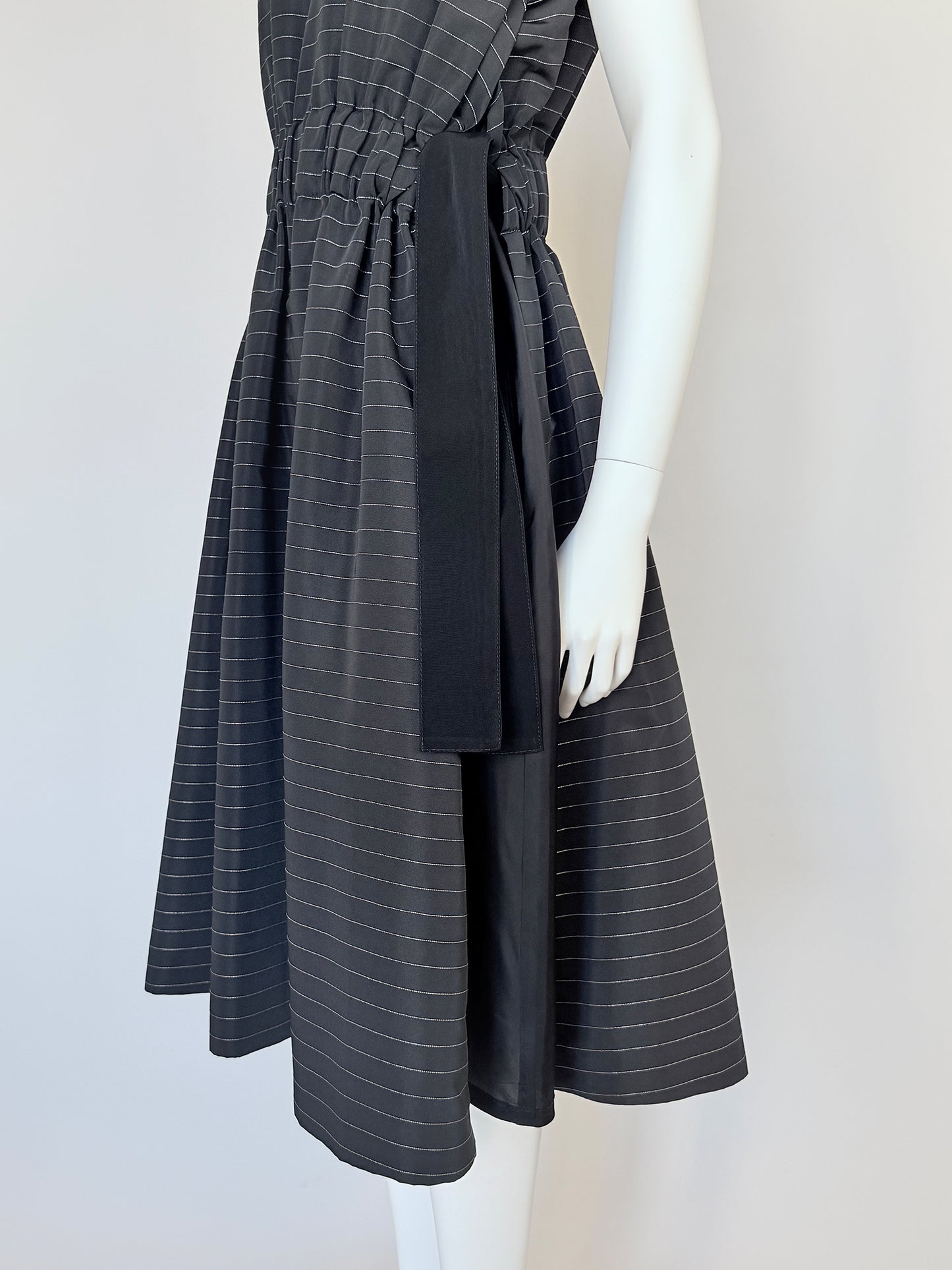 NOIR KEI NINOMIYA Comme des Garçons 2017 Vintage Pinstripe Dress w/ Open Sides Size XS