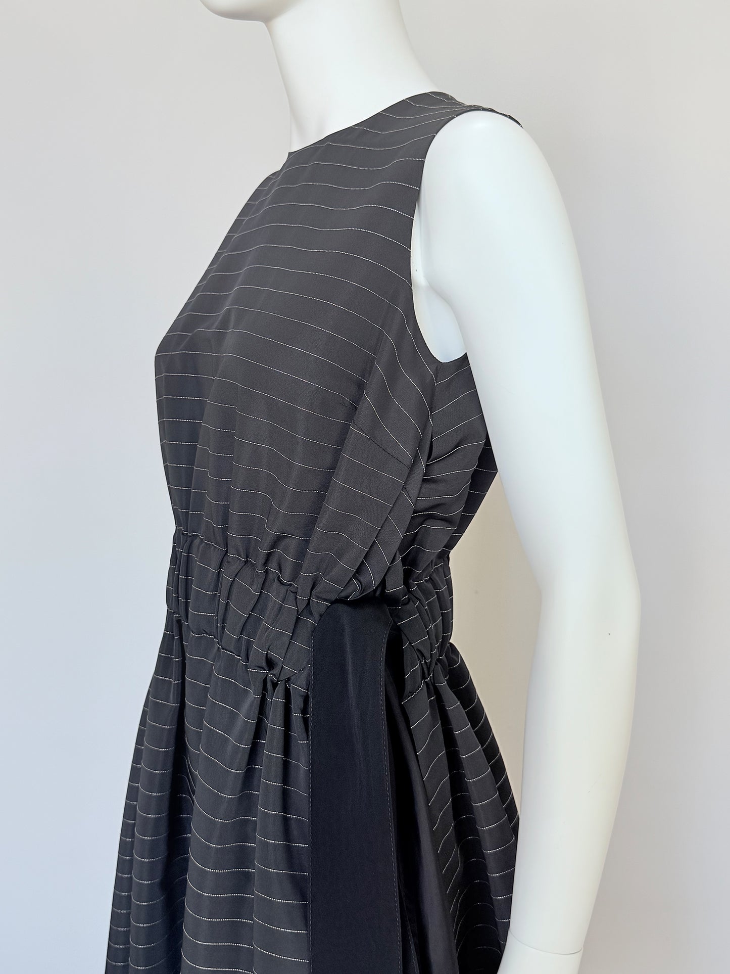 NOIR KEI NINOMIYA Comme des Garçons 2017 Vintage Pinstripe Dress w/ Open Sides Size XS