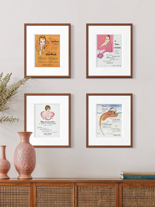 ORLANE 1950s 1960s Vintage Print Advertisement Set Beauty Ads Illustrations - Set of 4