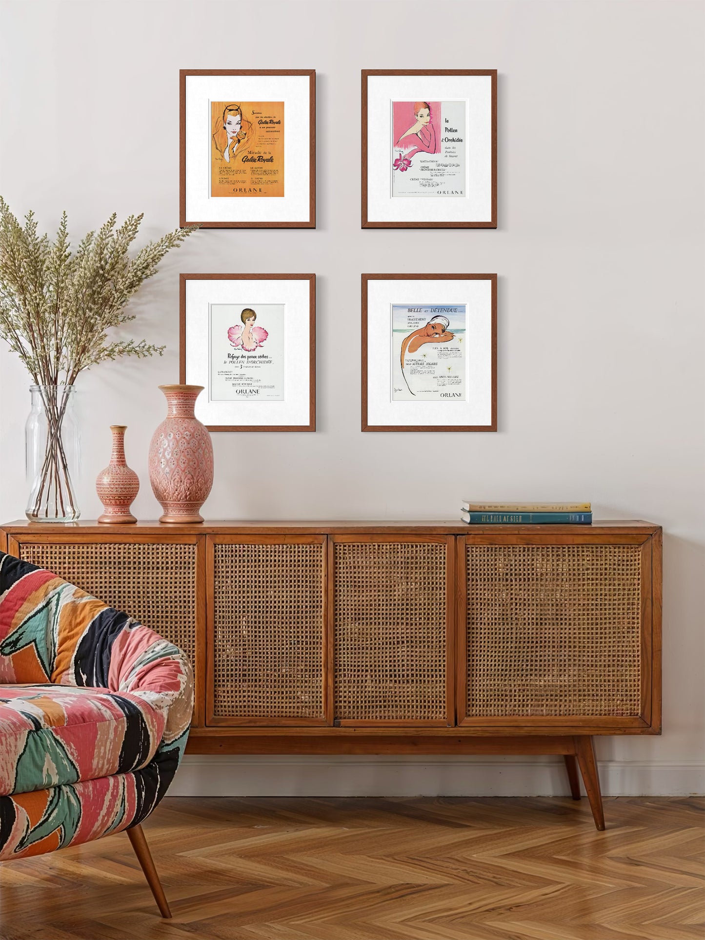 ORLANE 1950s 1960s Vintage Print Advertisement Set Beauty Ads Illustrations - Set of 4