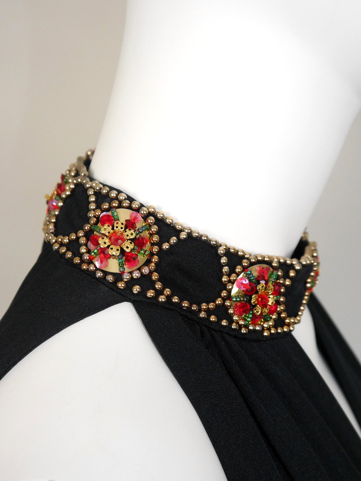 PIERRE BALMAIN 1960s 1970s Vintage Beaded Maxi Evening Goddess Gown Size S