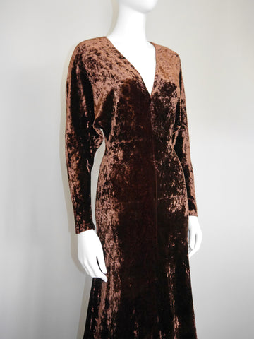 PLEIN SUD 1990s 2000s Vintage Ultra Long Crushed Velvet Maxi Evening D –  VINTAGE VON WERTH