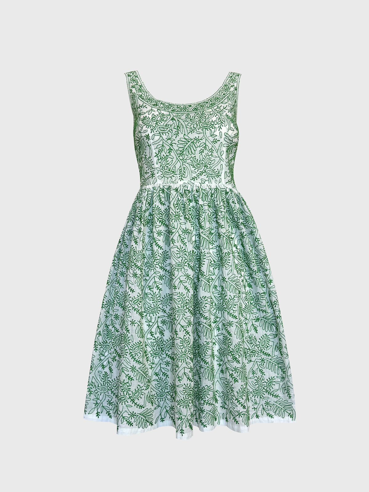 PRADA Spring 2011 Vintage "Made in India" Artisanal Handmade Dress w/ Chikan Embroidery Size XXS