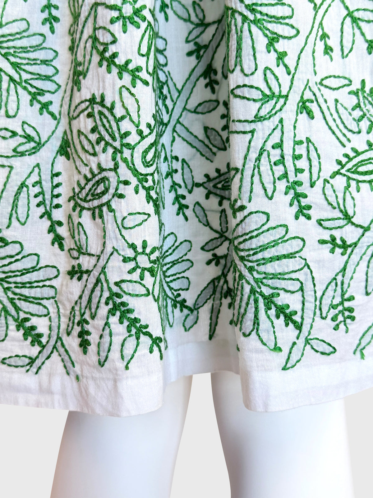 PRADA Spring 2011 Vintage "Made in India" Artisanal Handmade Dress w/ Chikan Embroidery Size XXS