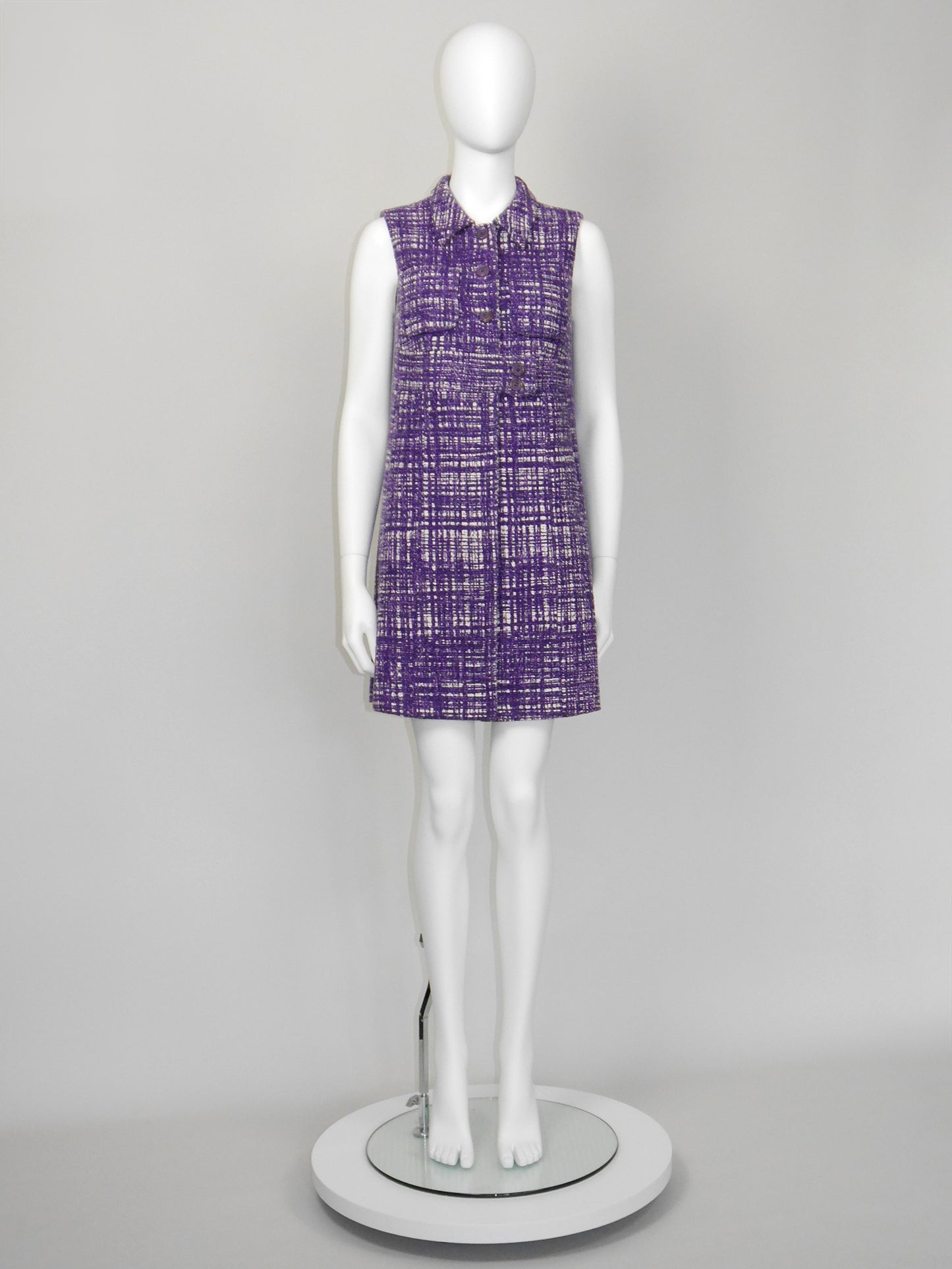 PRADA Spring 1996 Vintage Purple Bouclé Ugly Chic Dress or Vest Size S-M