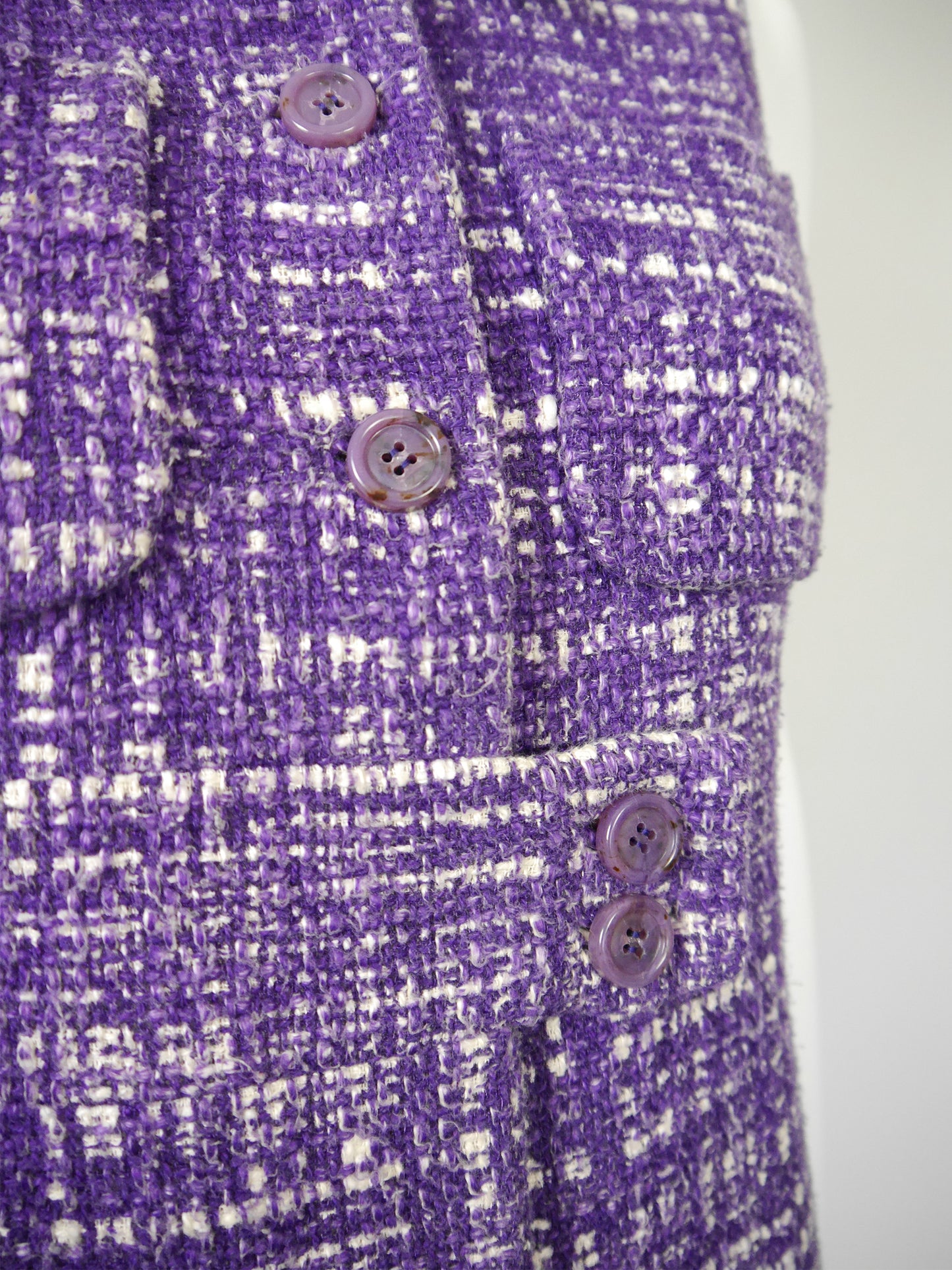 PRADA Spring 1996 Vintage Purple Bouclé Ugly Chic Dress or Vest Size S-M