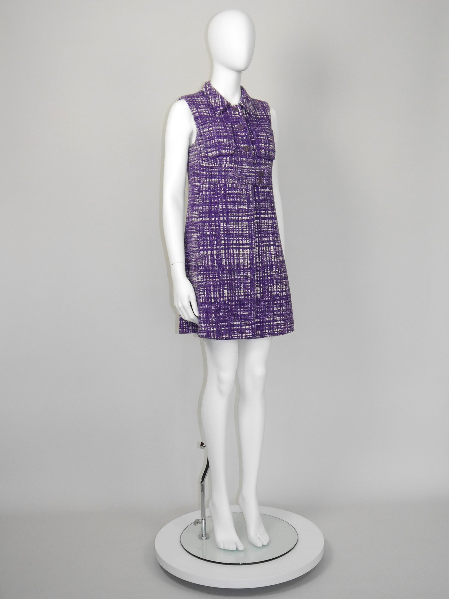 PRADA Spring 1996 Vintage Purple Bouclé Ugly Chic Dress or Vest Size S-M