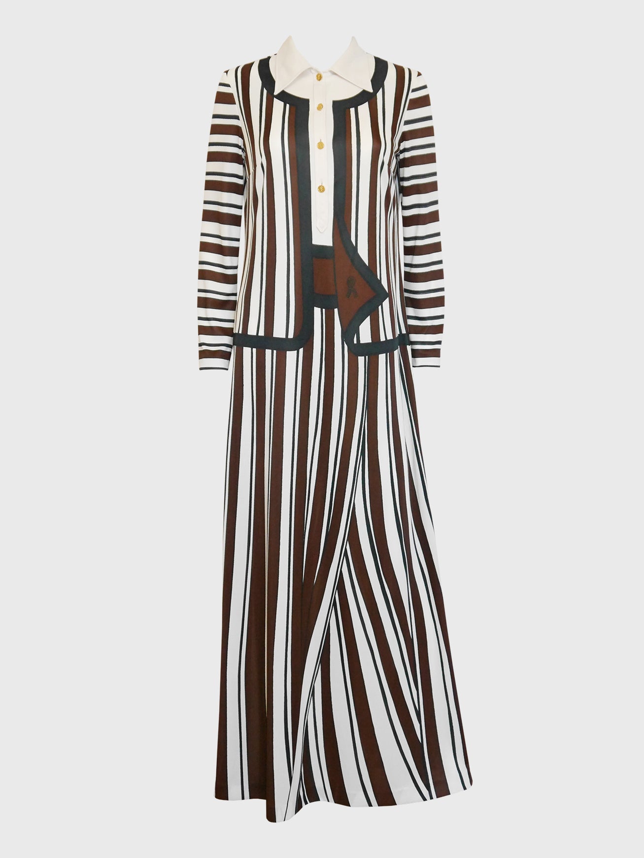 ROBERTA DI CAMERINO 1970s Vintage Trompe l'Oeil Maxi Dress