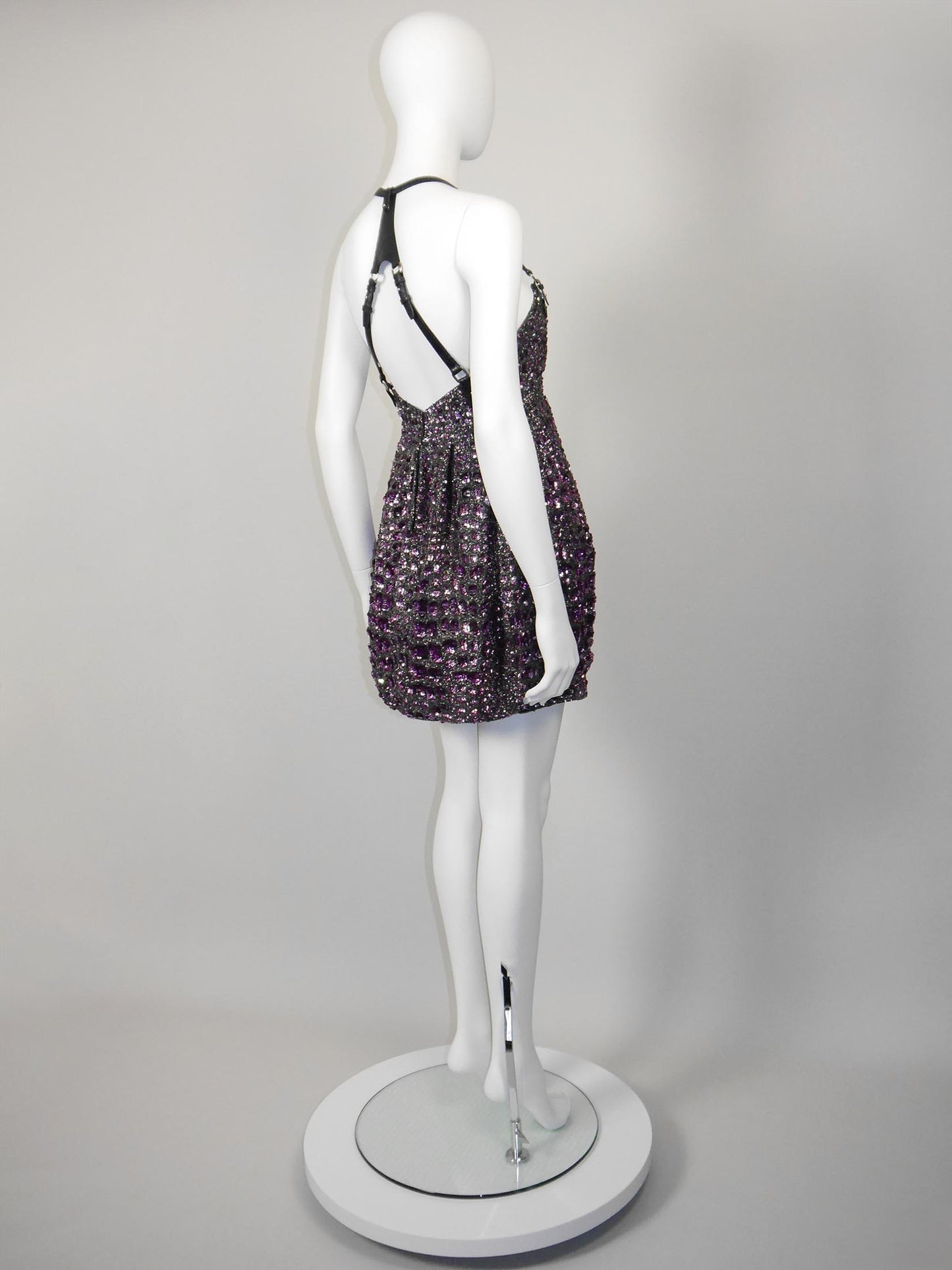 ROBERTO CAVALLI Fall 2012 Vintage Fully Beaded Harness Mini Dress Size XS