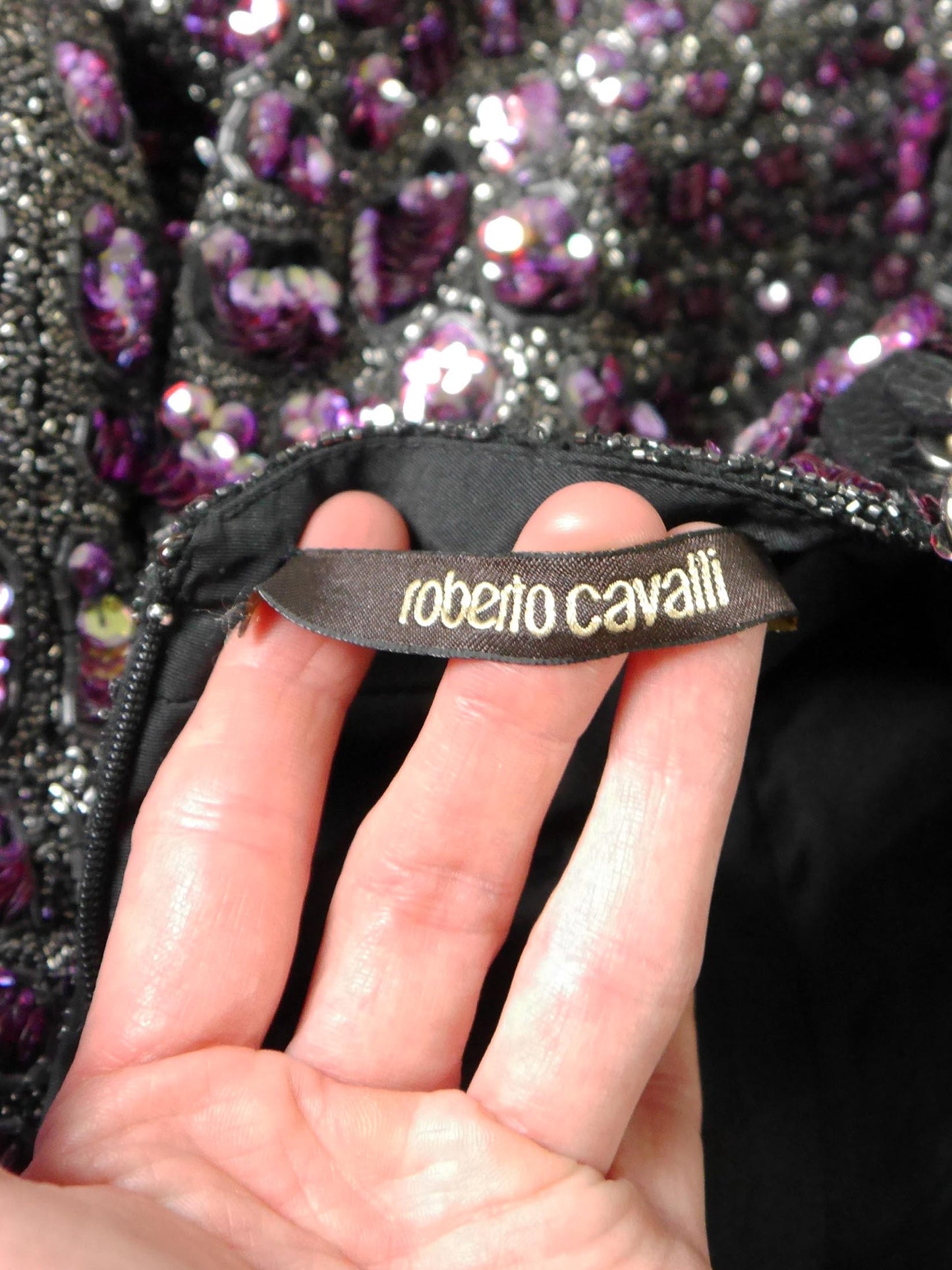 ROBERTO CAVALLI Fall 2012 Vintage Fully Beaded Harness Mini Dress Size XS