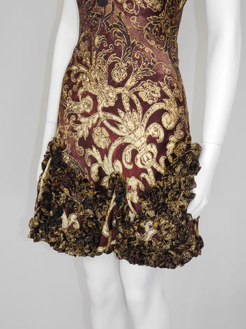 knee length dresses for ladies Vintage Roberto Cavalli Mini Dress – villa amour vintage main image 1
