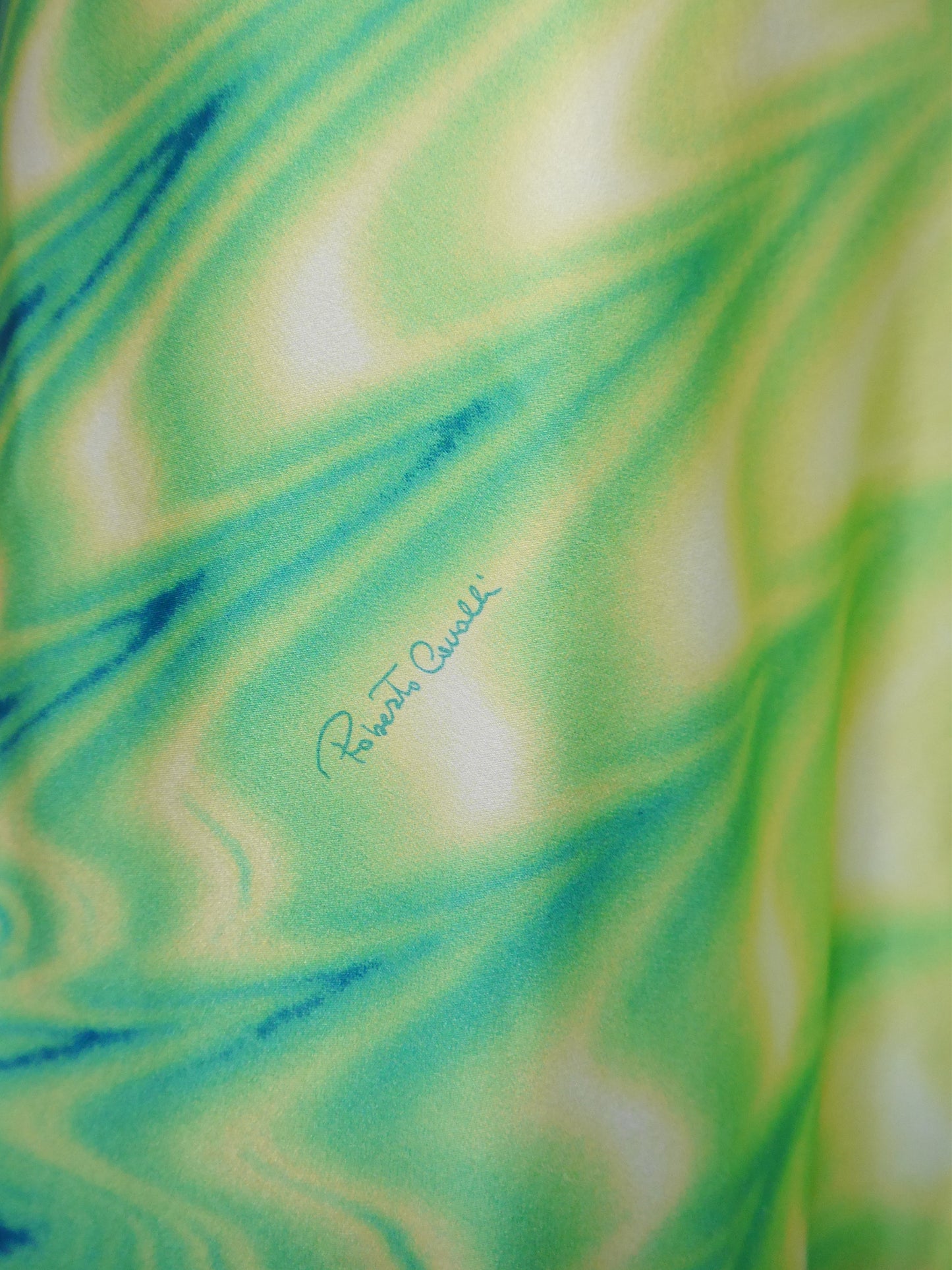 ROBERTO CAVALLI Spring 2001 Vintage Psychedelic Print Silk Skirt Size S
