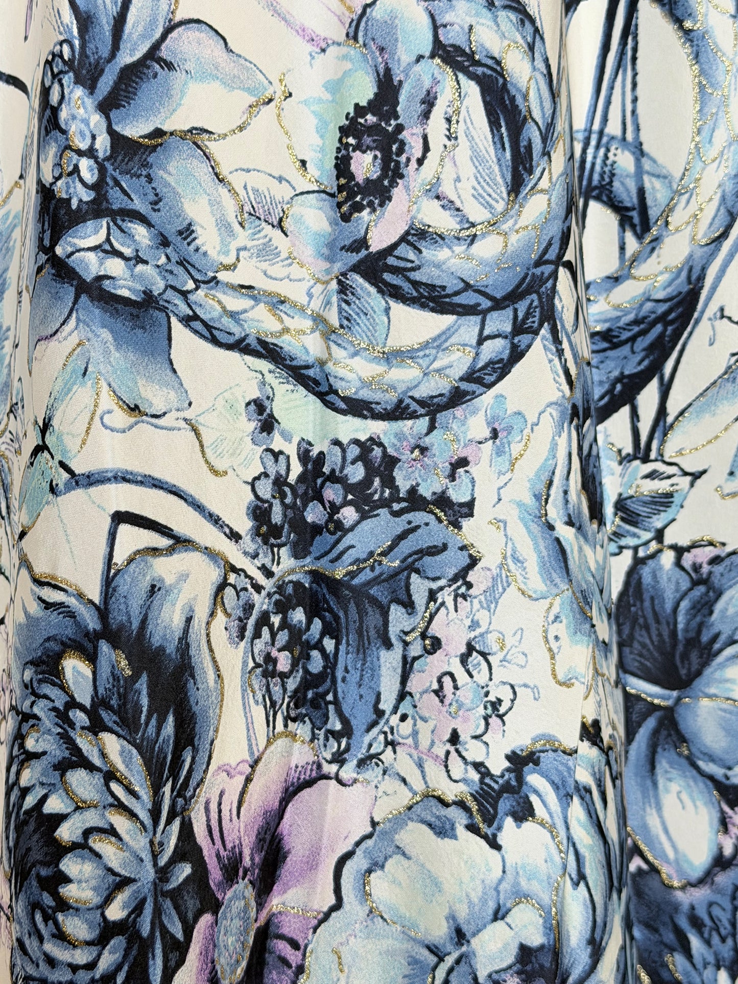 ROBERTO CAVALLI Vintage Spring 2005 Ruffled Floral Silk Maxi Skirt Size S