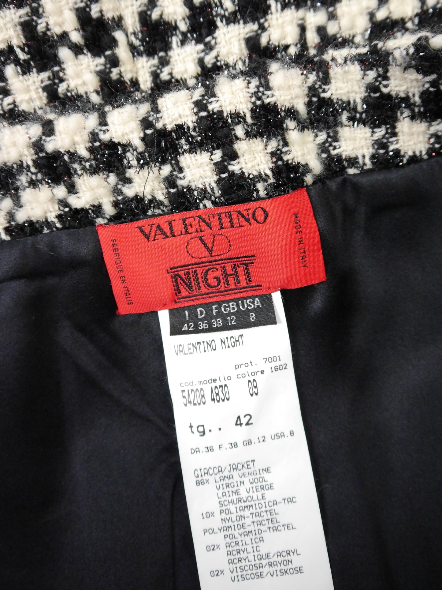VALENTINO 1990s Vintage Houndstooth Bouclé Evening Jacket Size S-M
