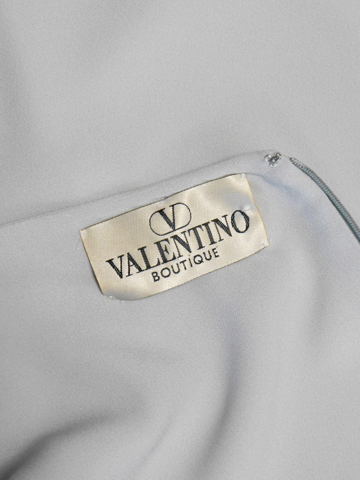 VALENTINO Spring 1999 Vintage Gray Evening Gown with Lattice Details Size S