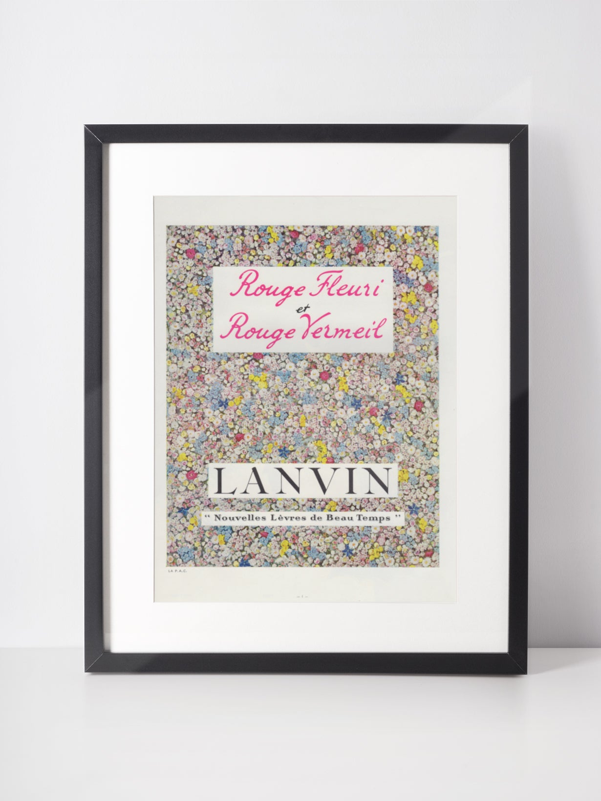 LANVIN 1959 Vintage Print Advertisement 1950s Beauty Lipstick Ad