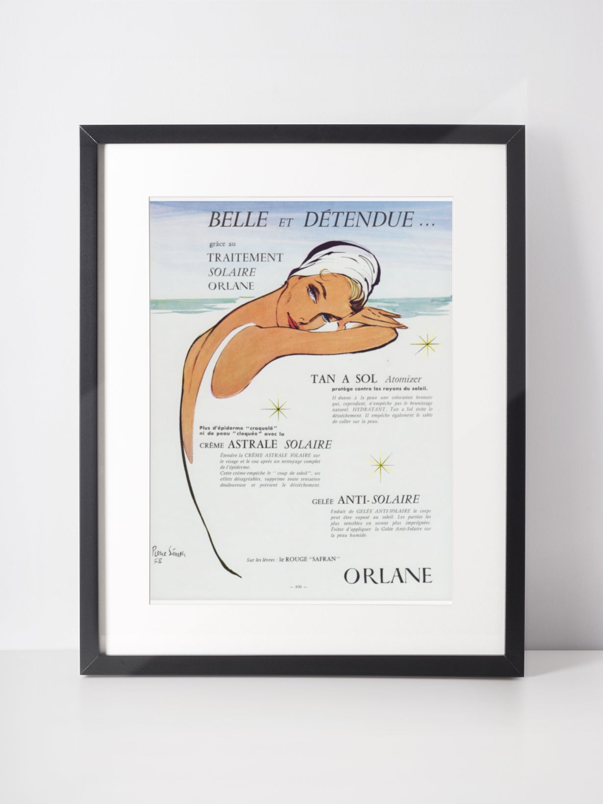 ORLANE 1950s 1960s Vintage Print Advertisement Set Beauty Ads Illustrations - Set of 4