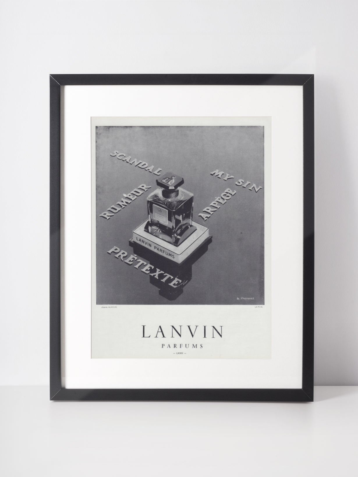 LANVIN 1960 Vintage Advertisement 1960s Perfume Print Ad Fragrance Parfum