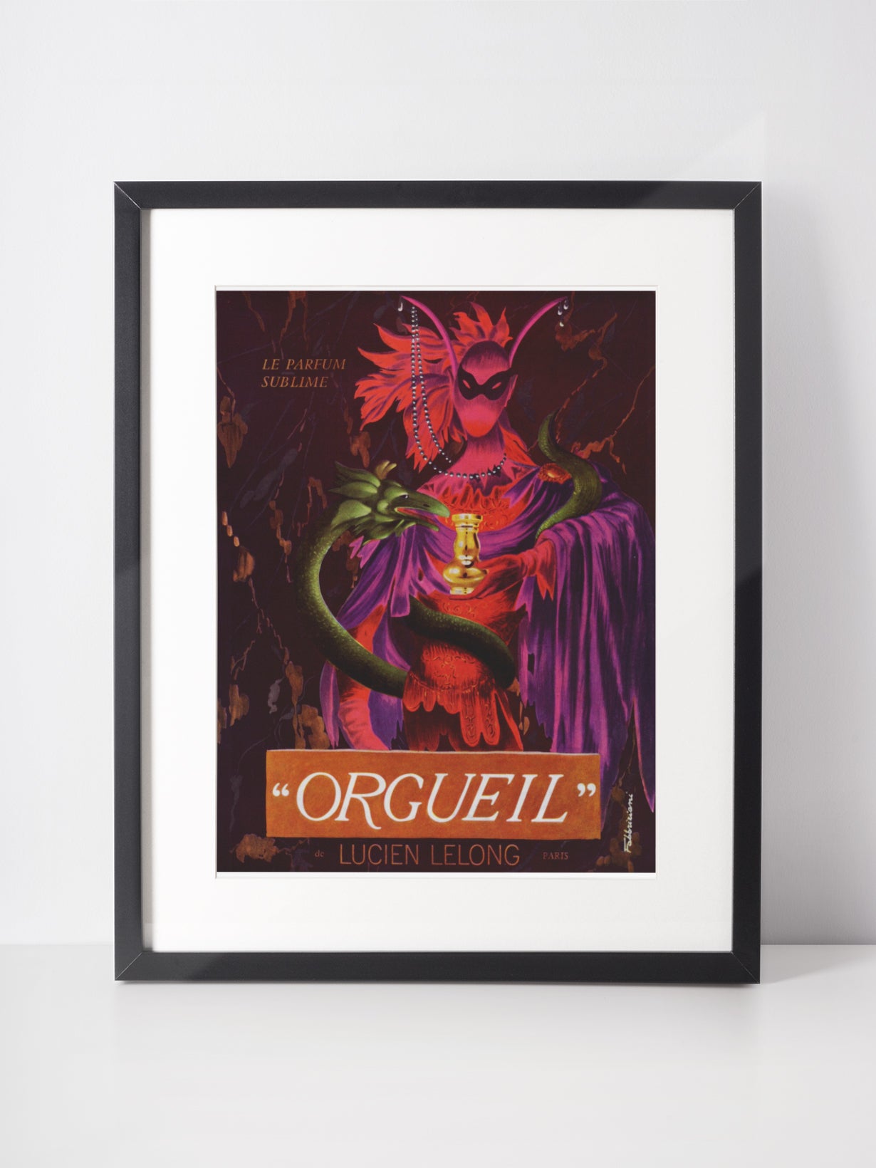 LUCIEN LELONG 1960 Vintage Print Advertisement 1960s Perfume Ad Illustration
