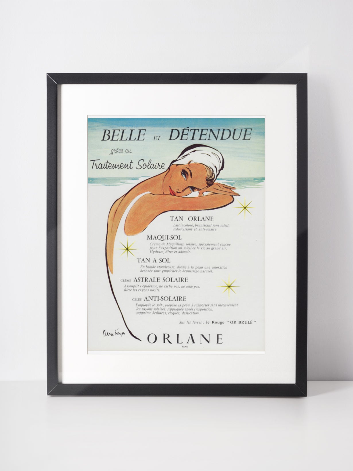 ORLANE 1962 Vintage Print Advertisement 1960s Beauty Ad Fashion Illustration