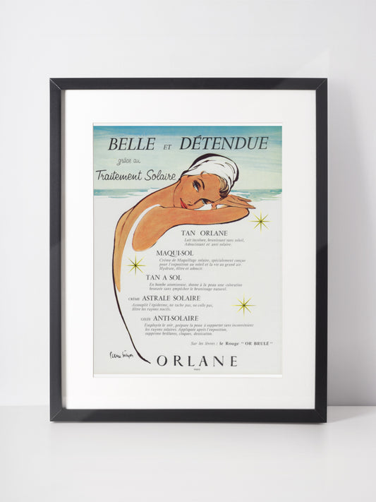 ORLANE 1962 Vintage Print Advertisement 1960s Beauty Ad Fashion Illustration