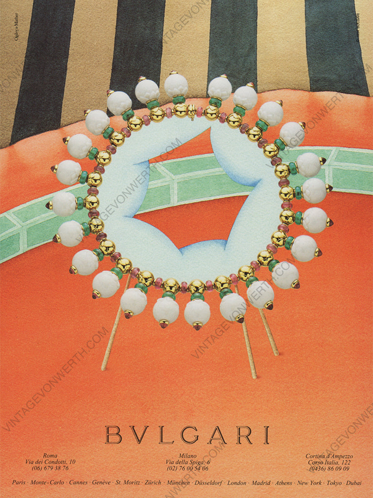 BVLGARI 1994 Vintage Print Advertisement Bulgari Jewelry