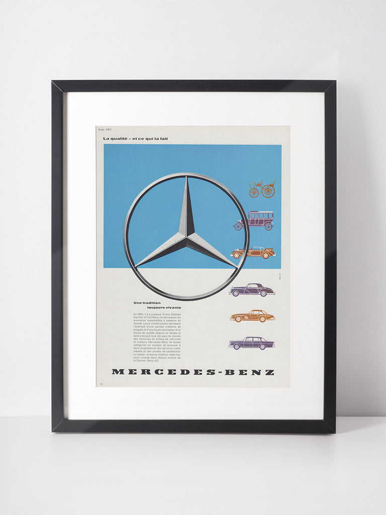 MERCEDES-BENZ 1961 Vintage Advertisement 1960s Classic Car Oldtimer Ad