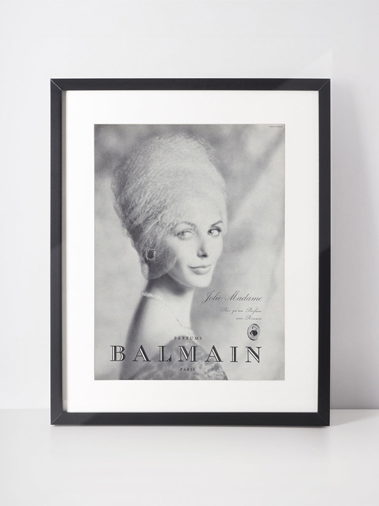 PIERRE BALMAIN 1961 Vintage Advertisement 1960s Jolie Madame Perfume Print Ad