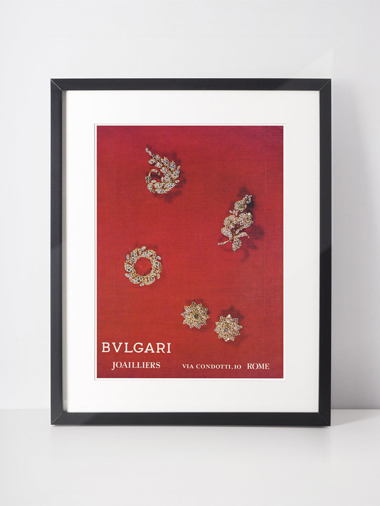 BVLGARI 1961 Vintage Advertisement 1960s Bulgari Jewelry Ad Print