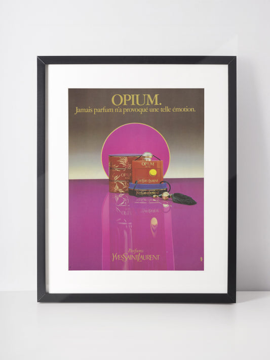 YVES SAINT LAURENT 1980 Opium Perfume Vintage Advertisement Fragrance