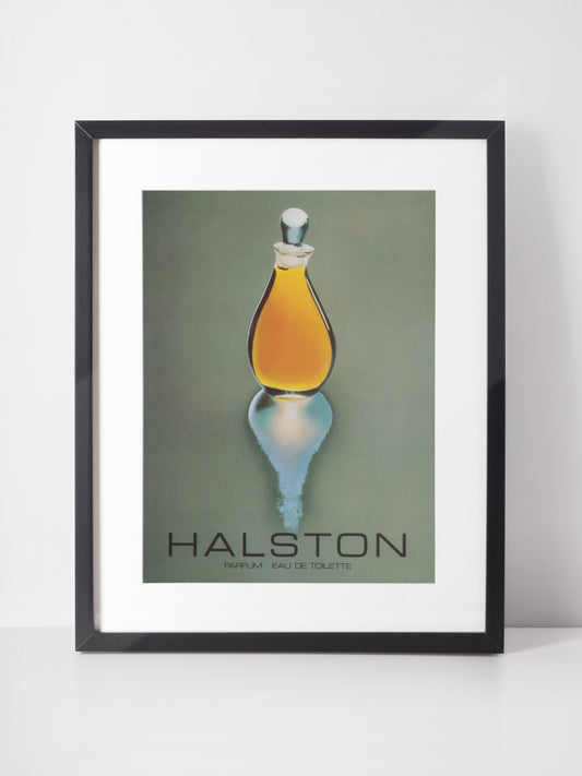 HALSTON 1982 Vintage Print Advertisement Perfume Parfum 1980s Magazine Ad