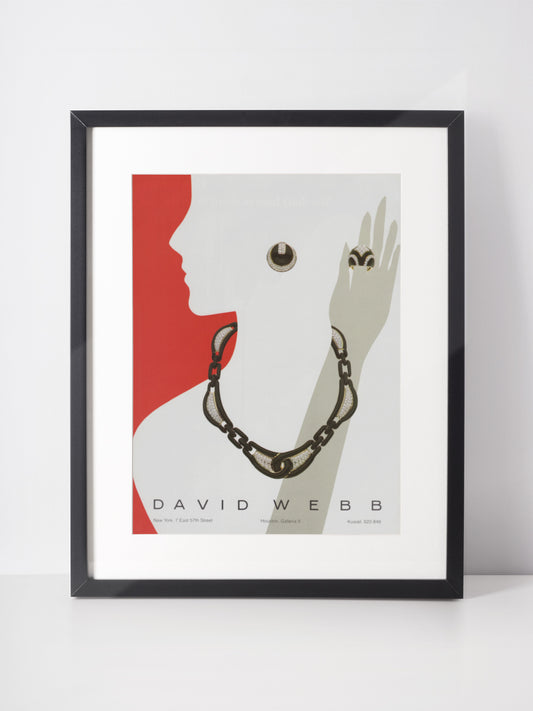 DAVID WEBB 1982 Vintage Print Advertisement Jewelry 1980s Magazine Ad