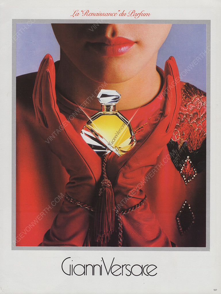 GIANNI VERSACE 1982 Vintage Print Advertisement Perfume Parfum 1980s Magazine Ad