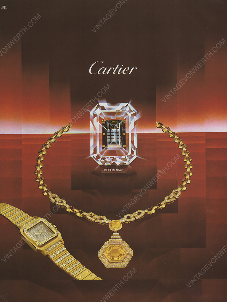 CARTIER 1984 Vintage Print Advertisement Jewelry 1980s Magazine Ad