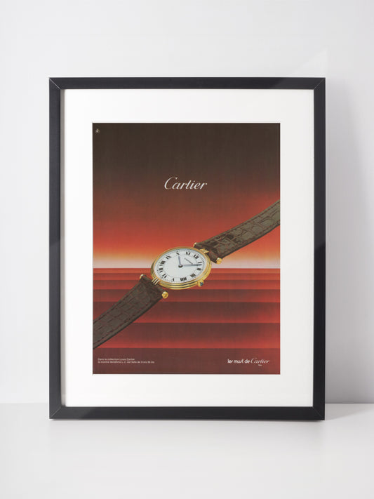 CARTIER 1984 Vintage Print Advertisement Watches 1980s Magazine Ad