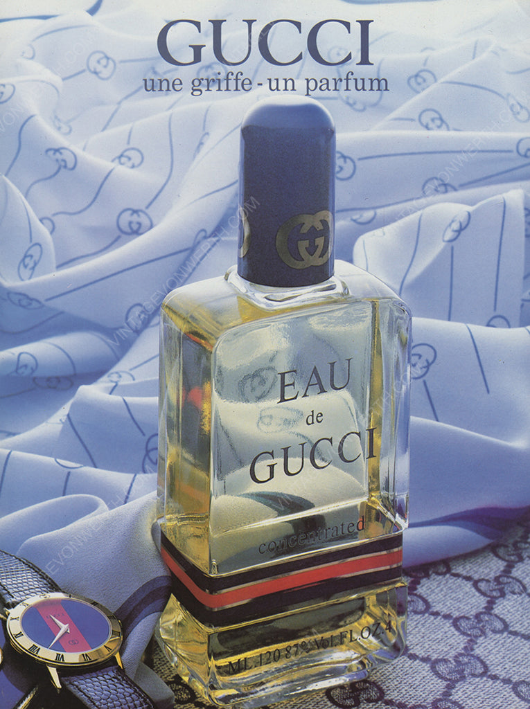 GUCCI 1985 Vintage Print Advertisement Perfume Parfum 1980s Magazine Ad