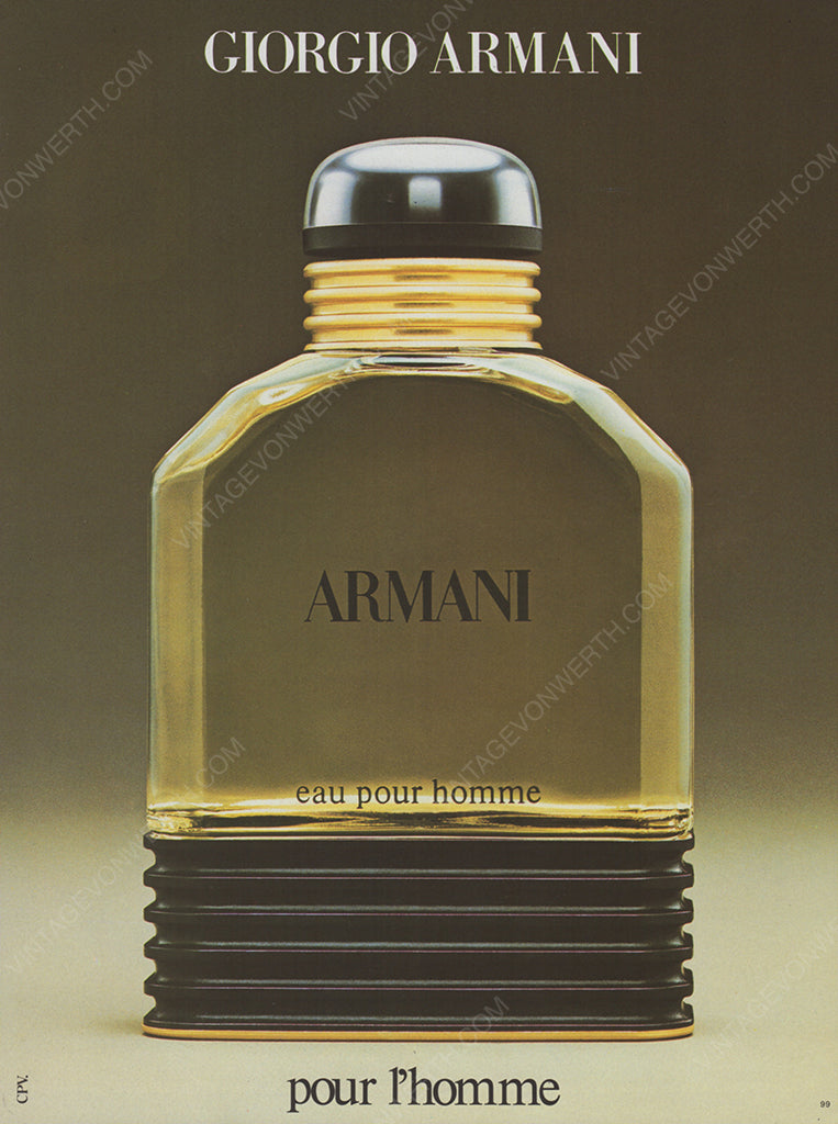 GIORGIO ARMANI 1985 Vintage Print Advertisement Perfume 1980s Magazine Ad